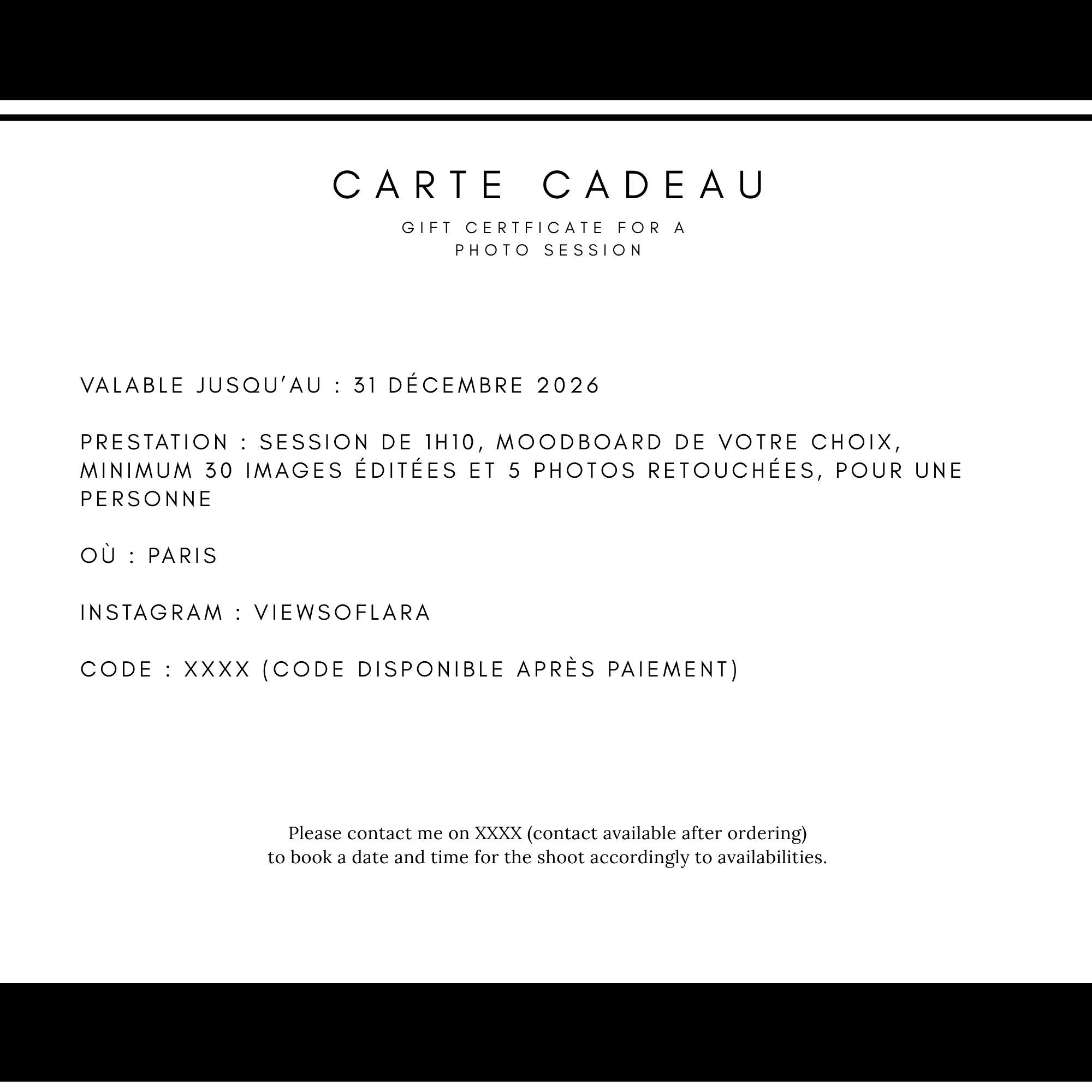 Carte cadeau - Solo (1h10)